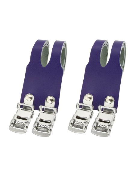 Leather Double Toe Straps Blue.